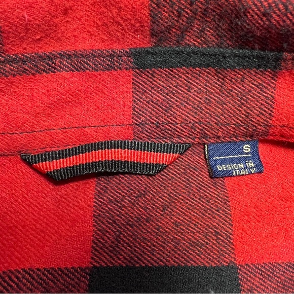 Design in Italy Red-Black Buffalo 🦬 Plaid Shirt-Size Small - Picture 3 of 7
